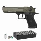 SET Retay Big Fifty LW Oliv Schreckschuss Pistole 9 mm P.A.K. (P18) + 50 Platzpatronen 9 mm P.A.K.