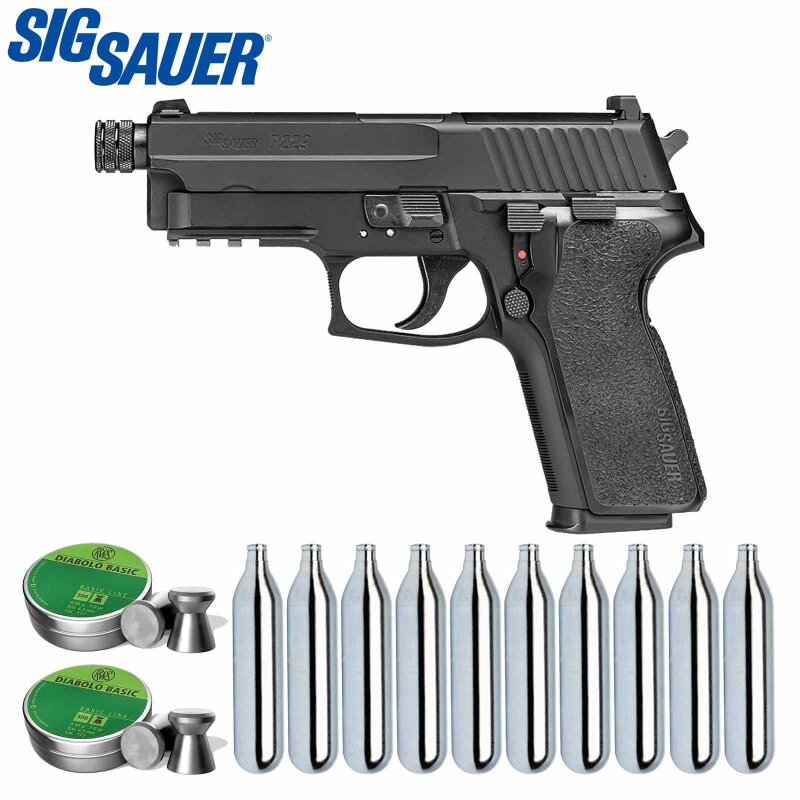 SET SIG SAUER P229 Co2-Pistole Schwarz 4,5 mm Diabolo (P18)