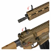 Modell II. Wahl - Heckler & Koch HK416 A5 Grünbraun Vollmetall Softair-Gewehr Kaliber 6 mm BB Gas Blowback (P18)