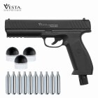 SET Vesta Defense PDW 50 Co2-Pistole cal .50 Defense Training Marker (P18) + Rubberballs RB 50 - 50 Stück