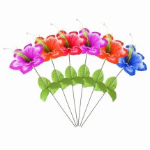 6 Kunstblumen Motiv Hibiskusblüte 27 cm farblich...