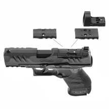 Walther PDP Compact 4" Optics Ready Softair-Co2-Pistole Schwarz Kaliber 6 mm BB Blowback (P18) + Umarex RDS 8 Leuchtpunktvisier