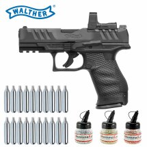 Superset Walther PDP Compact 4" - Co2-Pistole Kaliber 4,5 mm Stahl BB Blowback (P18) + Umarex RDS 8 Leuchtpunktvisier