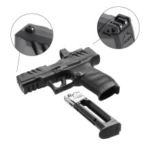 Superset Walther PDP Compact 4" - Co2-Pistole Kaliber 4,5 mm Stahl BB Blowback (P18) + Umarex RDS 8 Leuchtpunktvisier