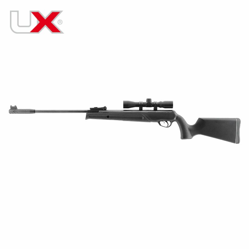 SET UX Prymex Knicklaufluftgewehr Kaliber 4,5 mm (P18) + Diabolos + Zielfernrohr + Zielscheiben