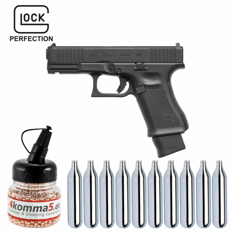 SET Umarex Glock 19 Gen5 MOS Co2-Pistole Kaliber 4,5 mm Stahl BB (P18)