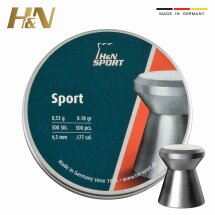 H&N Diabolo Sport glatt 4,5 mm Luftgewehrkugeln