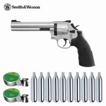 Co2 Revolver Set: Smith & Wesson 686 - 6 Zoll Nickel...